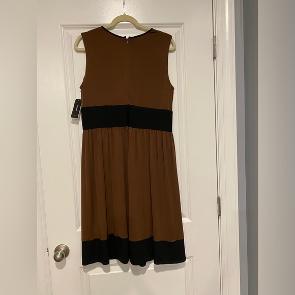 SALE Alfani NWT sleeveless brown dress with black highlights - Picture 2 of 4